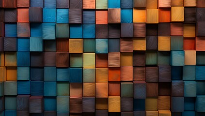 Colored Cubes Wallpaper, AI Generated