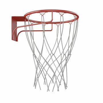 a basketball hoop on a white surface with no backboard