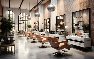 Fototapeta premium Hairdresser salon interior design
