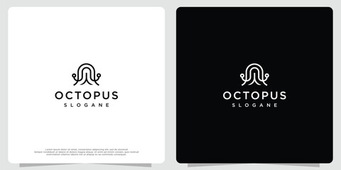 Octopus vector logo, made with lines