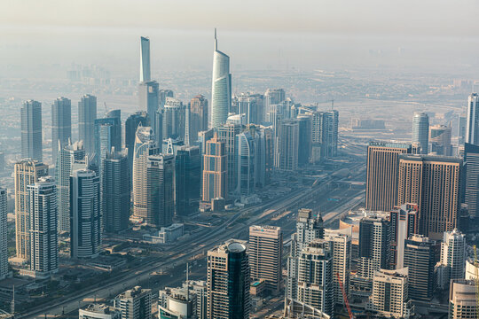 Dubai, United Arab Emirates - October 11, 2023: Dubai Marina skyscrapers