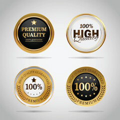 Luxury golden badges and labels. Retro vintage circle badge design