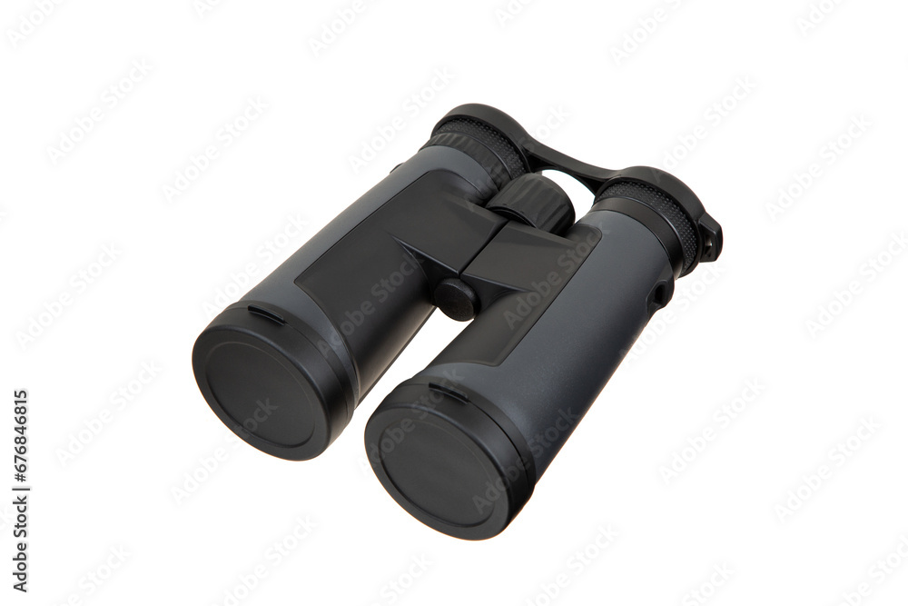 Wall mural modern binoculars. an optical instrument for observation at long distances. isolate on a white back.