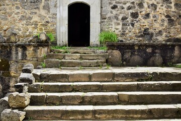 Ancient stone staircase at the entrance to the Armenian monastery
