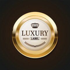 Luxury golden badges and labels. Retro vintage circle badge design