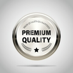 Luxury silver metal badges and labels. Retro vintage circle badge design