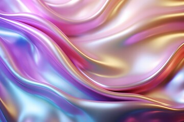 Fototapeta premium Abstract background of big waves of shiny iridescent pearls.