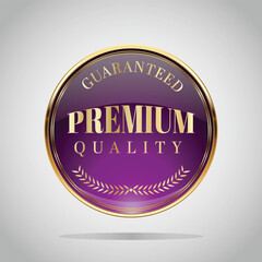 Luxury golden purple badges and labels. Retro vintage circle badge design