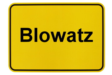 Illustration eines Ortsschildes der Gemeinde Blowatz in Mecklenburg-Vorpommern
