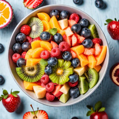  fruits and berries on a plate
