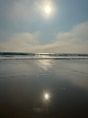 The endless sky and what it seems endless ocean water mass stretching out to the horizon - enjoying the beach views of Canggu, Bali, Indonesia