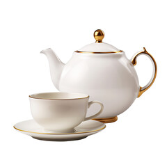 teapot and teacup isolated on transparent background Remove png, Clipping Path