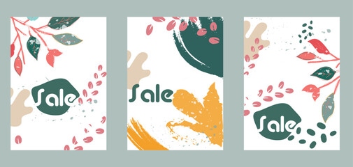 Sale banner template for social media posts, mobile apps, banners design, web or internet ads. Trendy abstract square template