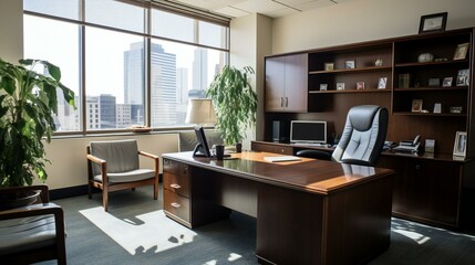 a well furnished office room