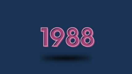 3d rendering flip board year 1988 - obrazy, fototapety, plakaty