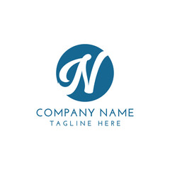 Fototapeta premium Professional n letter logo for all kinds of business. N letter logo design free download. Masterday letter logo design