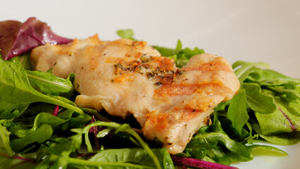 Chicken steak with salad