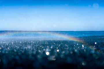 Arc-en-ciel au dessus de l'océan à Hawaï.