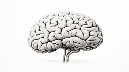 Brain Engraving Illustration, Detailed Gray Scale Medical Art