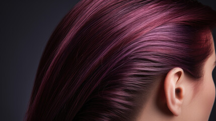 Obraz premium Woman with soft, wavy hair captured in a close-up portrait with a blurred background.