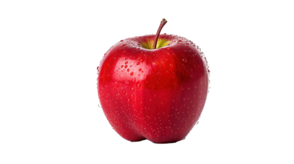 An apple isolated on transparent background, image with background removed, created with Generative Ai technology.