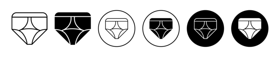 Mens Brief icon set. male underwear vector symbol in black filled and outlined style.