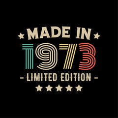 Made in 1973 limited edition t-shirt design