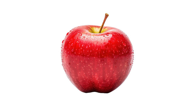 An apple isolated on transparent background, image with background removed, created with Generative Ai technology.