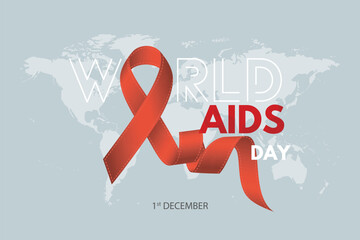 Aids Awareness. 1st December, World Aids Day concept - stock vector