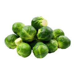 A pile of broussel sprouts isolated on white background. 