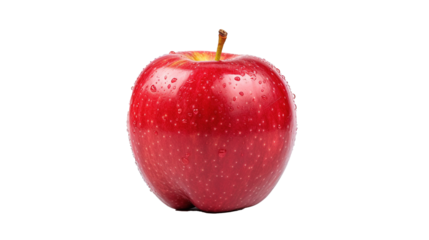 An apple isolated on transparent background, image with background removed, created with Generative Ai technology.