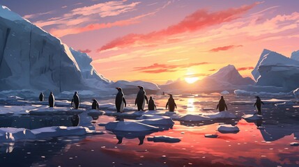 two penguins in polar regions