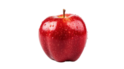 An apple isolated on transparent background, image with background removed, created with Generative Ai technology.