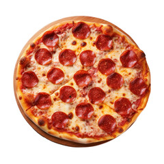 Pizza pepperoni on transparent background. 