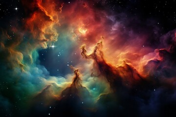 Obraz na płótnie Canvas Stunning vibrant space galaxy cloud illuminating night sky with intricate star details