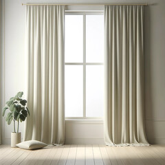 The curtains in the room. Modern interior. Minimalism