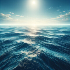 The surface of ocean waters. Landscape