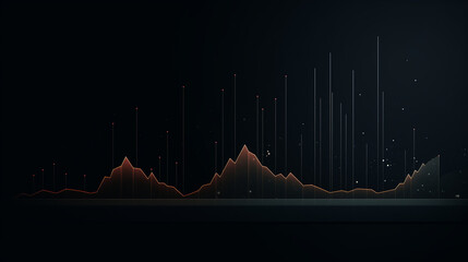 Minimalist Upward Trending Graph on Dark Muted Background