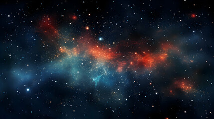 Fototapeta na wymiar Galactic Space Planet with a Flaming Colorful Nebula,Generative Ai.