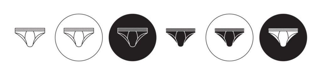 Male underwear line icon set. Mens brief icon suitable for apps and websites.