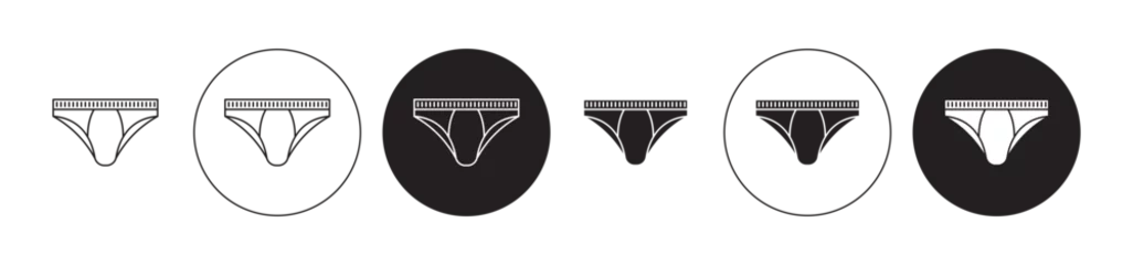 Foto op Plexiglas Male underwear line icon set. Mens brief icon suitable for apps and websites. © kru