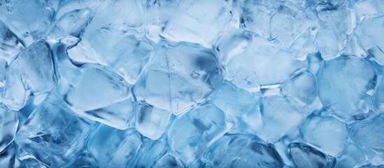 Obraz premium Top view crystal clear ice cubes isolated background. AI generated image
