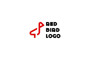 Template logo design solution with red bird laconic image