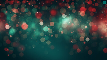 Dark Green and Red Christmas Bokeh Background for Sale