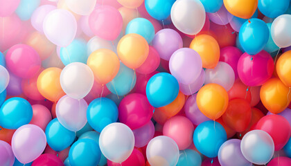 Fototapeta na wymiar colorful balloons generating by AI technology