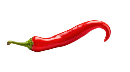 Red hot chili pepper isolated on transparent background, image with background removed, created with Generative Ai technology.