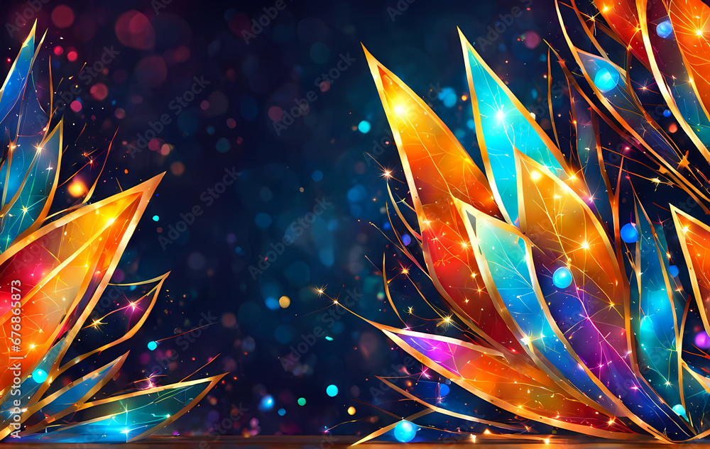Poster abstract background with colorful shades and glowing shiny texture.