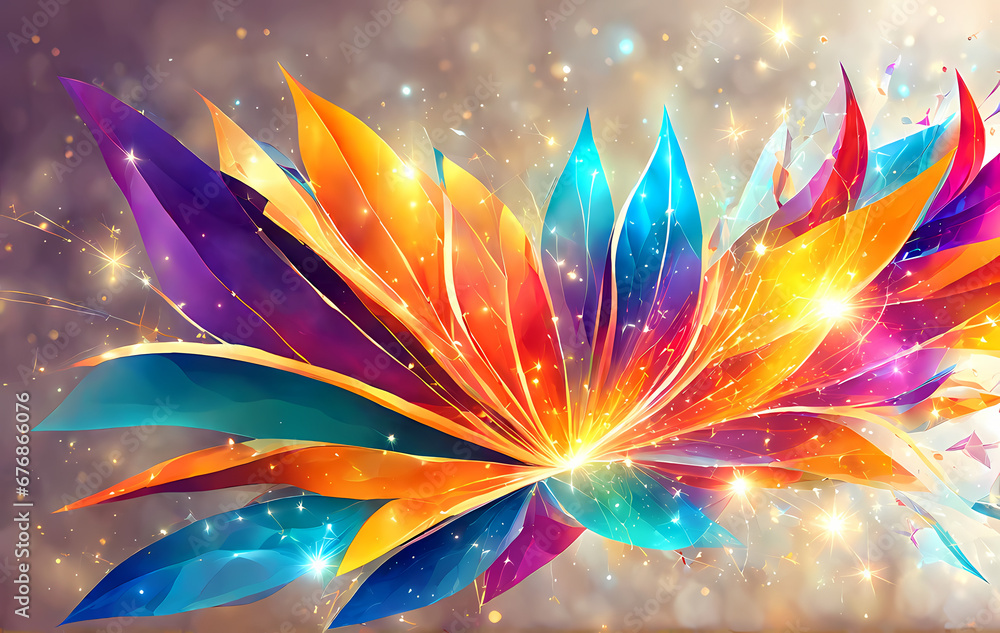 Poster abstract background with colorful shades and glowing shiny texture.