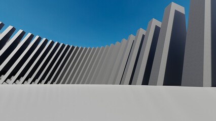 3d render abstract architecture background building geometric shape
