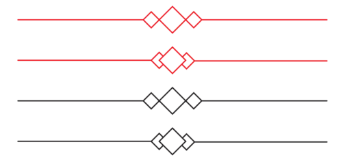 Fotobehang Set of decorative lines, border and page rules frame, vector illustration. Red and black. © WebExCeylon